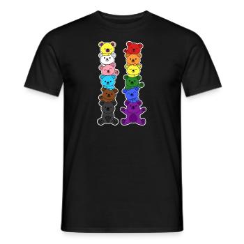Pride Progress Flagge Bären für Gleichberechtigung - Männer T-Shirt - Schwarz - Vorne - AI Model Male 178 light (178cm)