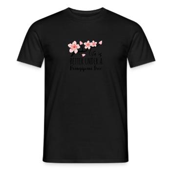 Frangipani Tempelbaum Plumeria Frangipani Blume - Männer T-Shirt - Schwarz - Vorne - AI Model Male 178 light (178cm)