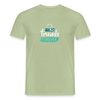 Meilleurs amis pour toujours, meilleurs copains pour toujours - T-shirt homme - vert sauge - Devant - AI Model Male 178 light (178cm)