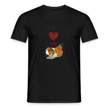 I love my guinea pig - Men's T-Shirt - black - Front - AI Model Male 178 light (178cm)