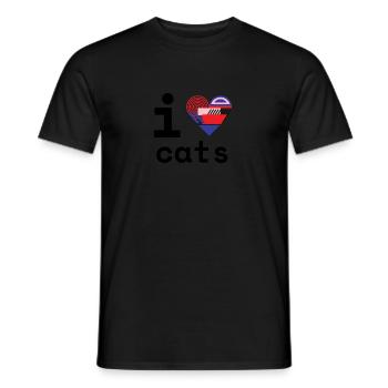 I Love cats! - Männer T-Shirt - Schwarz - Vorne - AI Model Male 178 light (178cm)