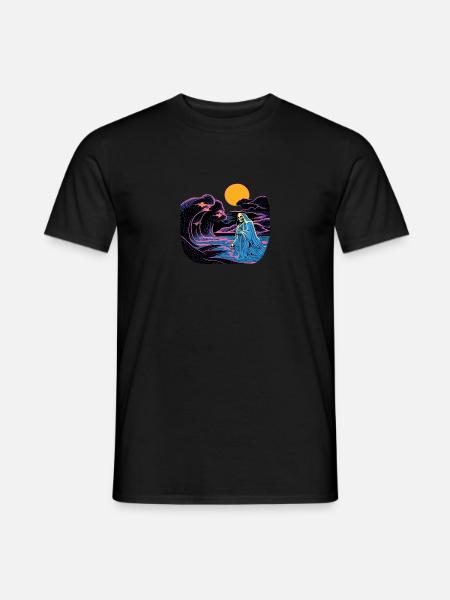 een wandeling aan de oever van Mare Tranquillitatis - Heren T-shirt - zwart