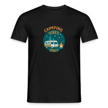 Camping Vibes Only - Freizeit Design - Männer T-Shirt - Schwarz - Vorne - AI Model Male 178 light (178cm)