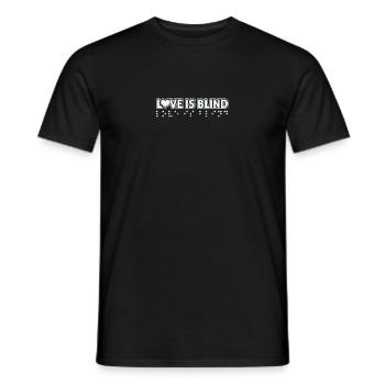 Love Is Blind T-Shirt Cool Braille Writing Heart - Men's T-Shirt - black - Front - AI Model Male 178 light (178cm)