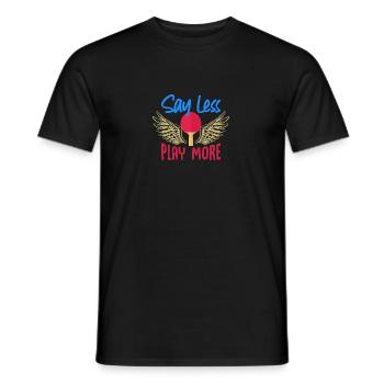 Dites moins mais jouez plus au tennis de table - T-shirt homme - noir - Devant - AI Model Male 178 light (178cm)