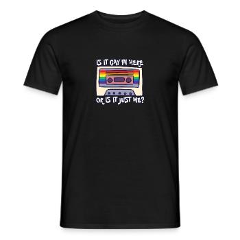 Est-ce gay ici LGBTQ Ally Trans Gay Pride Arc-en-ciel - T-shirt homme - noir - Devant - AI Model Male 178 light (178cm)