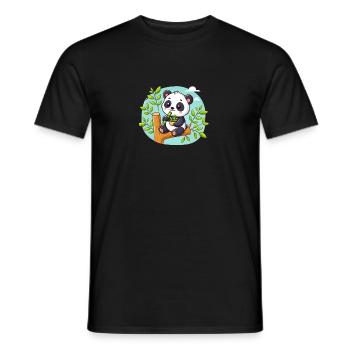 Cute Panda - Men's T-Shirt - black - Front - AI Model Male 178 light (178cm)