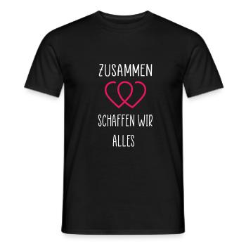 Herz Liebe Spruch Zusammen schaffen wir alles - Männer T-Shirt - Schwarz - Vorne - AI Model Male 178 light (178cm)