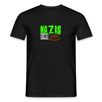 Nazis sind Scheiße I Antifa I Gegen Rechts - Männer T-Shirt - Schwarz - Vorne - AI Model Male 178 light (178cm)