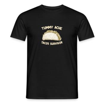 Mal de ventre Tacos Survivant Drôle de nourriture préférée - T-shirt homme - noir - Devant - AI Model Male 178 light (178cm)