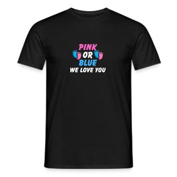 Pink or blue, gender reveal unisex t-shirt - Men's T-Shirt - black - Front - AI Model Male 178 light (178cm)