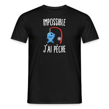 Impossible j'ai pêche - T-shirt homme - noir - Devant - AI Model Male 178 light (178cm)