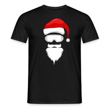 Santa Claus mit Skibrille - Weihnachten Christmas - Männer T-Shirt - Schwarz - Vorne - AI Model Male 178 light (178cm)
