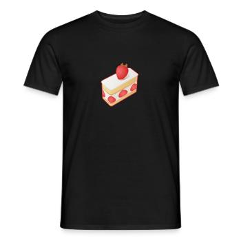 gâteau à la fraise et chantilly - T-shirt homme - noir - Devant - AI Model Male 178 light (178cm)