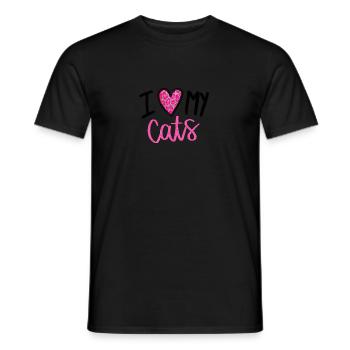 I love my Cats, really - Männer T-Shirt - Schwarz - Vorne - AI Model Male 178 light (178cm)