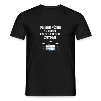 Camping Wohnmobil Van Vintage im Wohnwagen Caravan - Männer T-Shirt - Schwarz - Vorne - AI Model Male 178 light (178cm)