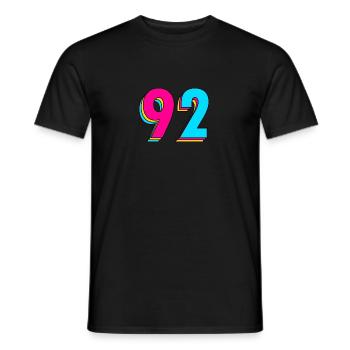 Year 92 - Men's T-Shirt - black - Front - AI Model Male 178 light (178cm)