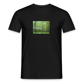 Frühling im Wald - Männer T-Shirt - Schwarz - Vorne - AI Model Male 178 light (178cm)