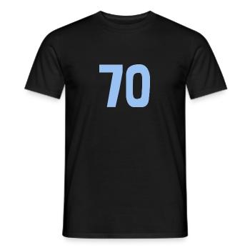 70. 70 YEARS. 70TH ANNIVERSARY. 70TH ANNIVERSARY. - Men's T-Shirt - black - Front - AI Model Male 178 light (178cm)