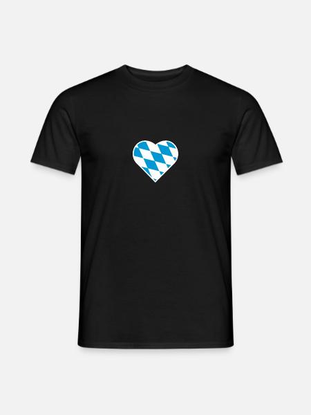 mit hjerte slår for Bayern - Mænd T-shirt - sort