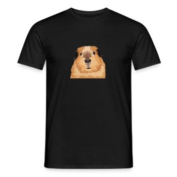 Erdnuss-Guinea-Schwein-Kleidung - Männer T-Shirt - Schwarz - Vorne - AI Model Male 178 light (178cm)