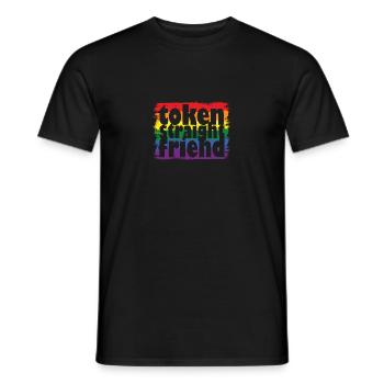 Proud LGBTQ Ally Token Straight Friend Gay Pride - Men's T-Shirt - black - Front - AI Model Male 178 light (178cm)
