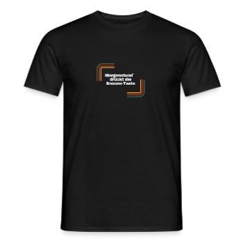 Morgenstund´ drückt die Snooze Taste | Shirt - Männer T-Shirt - Schwarz - Vorne - AI Model Male 178 light (178cm)