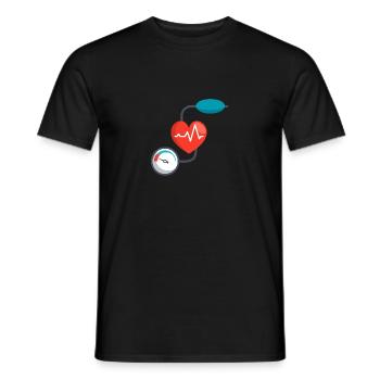 Blutdruckmessgerät - Männer T-Shirt - Schwarz - Vorne - AI Model Male 178 light (178cm)