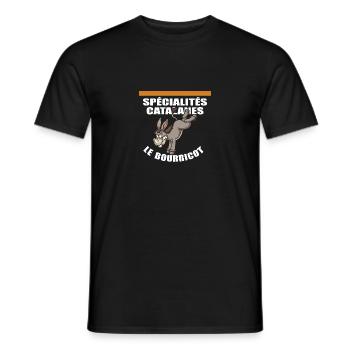 Spécialités catalanes - Le bourricot - T-shirt homme - noir - Devant - AI Model Male 178 light (178cm)