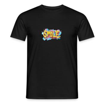 SMILE - Un motif souriant pour la bonne humeur - T-shirt homme - noir - Devant - AI Model Male 178 light (178cm)