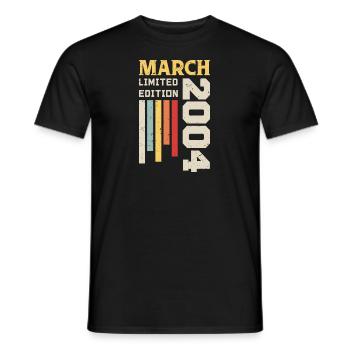 March 2004 - Birthday Gift March 2004 March - Men's T-Shirt - black - Front - AI Model Male 178 light (178cm)