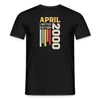 April 2000 - Birthday gift April 2000 April - Men's T-Shirt - black - Front - AI Model Male 178 light (178cm)