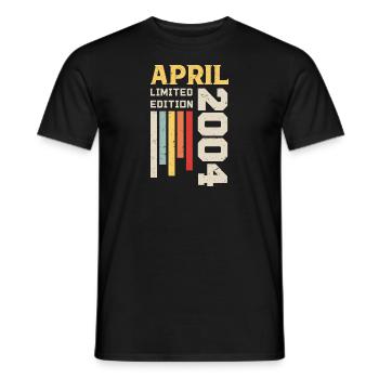 Avril 2004 - Cadeau anniversaire Avril 2004 Avril - T-shirt homme - noir - Devant - AI Model Male 178 light (178cm)