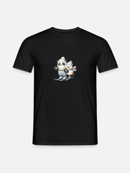 Panda - Männer T-Shirt - Schwarz