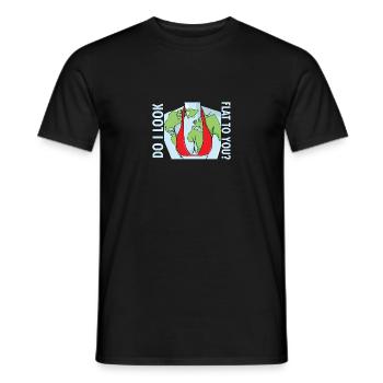 Drôle est-ce que j’ai l’air plat pour toi Jour de la Terre Anti Plat - T-shirt homme - noir - Devant - AI Model Male 178 light (178cm)