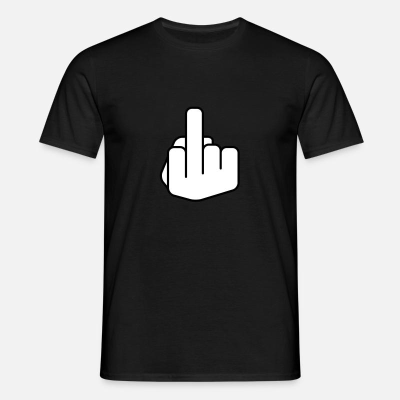 Mittelfinger Piktogramm - Männer T-Shirt - Schwarz
