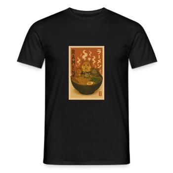Ramen Hamster Famille Rétro Poste - T-shirt homme - noir - Devant - AI Model Male 178 light (178cm)