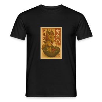 Dragon mangeant des nouilles pho Affiche - T-shirt homme - noir - Devant - AI Model Male 178 light (178cm)