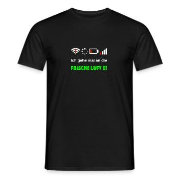Ich gehe mal an die frische Luft Gamer Probleme - Männer T-Shirt - Schwarz - Vorne - AI Model Male 178 light (178cm)
