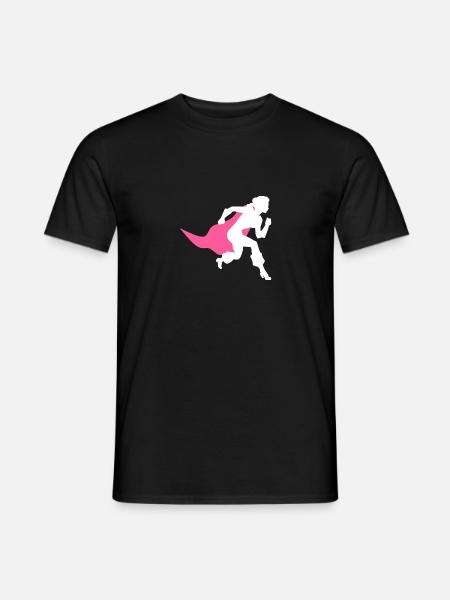 Superfrau mit Umhang - Männer T-Shirt - Schwarz