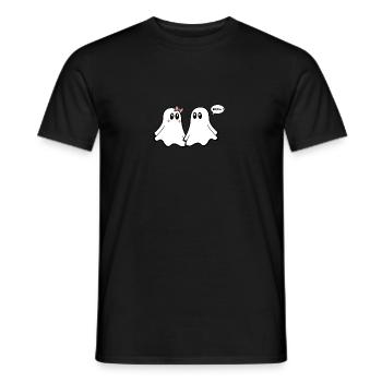 Ghost T-Shirt - Lustige Paare 04 - Männer T-Shirt - Schwarz - Vorne - AI Model Male 178 light (178cm)