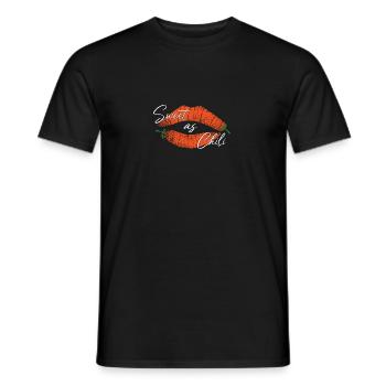 Kussmund Hot - Sweet as Chili - Men's T-Shirt - black - Front - AI Model Male 178 light (178cm)