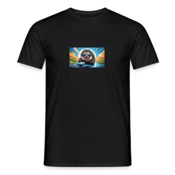 Lunettes de soleil Porc-épic amicales - T-shirt homme - noir - Devant - AI Model Male 178 light (178cm)