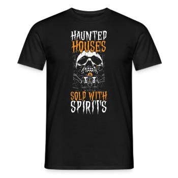 Maisons hantées vendues avec Ghosts Realtor Hello - T-shirt homme - noir - Devant - AI Model Male 178 light (178cm)