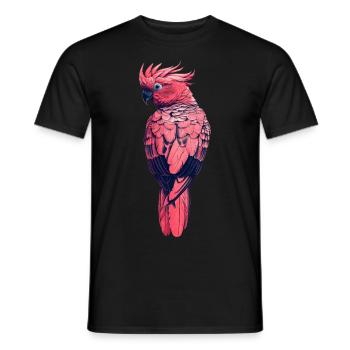 Papagei retro vintage pink - Männer T-Shirt - Schwarz - Vorne - AI Model Male 178 light (178cm)