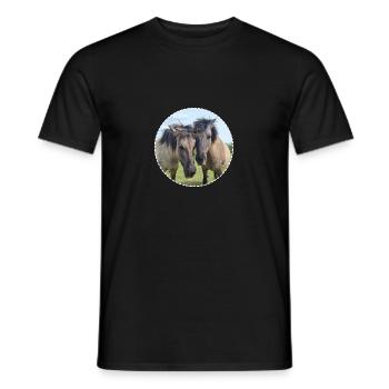 Chevaux doux cheval amour cheval amitié - T-shirt homme - noir - Devant - AI Model Male 178 light (178cm)