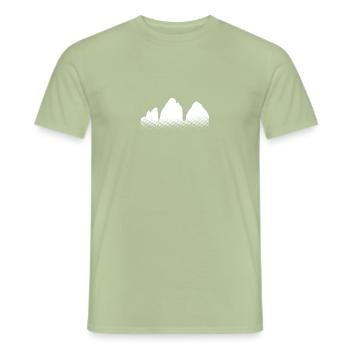 L’art des Trois Pics - T-shirt homme - vert sauge - Devant - AI Model Male 178 light (178cm)