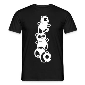 Panda panda animal cute sweet cuddly - Men's T-Shirt - black - Front - AI Model Male 178 light (178cm)