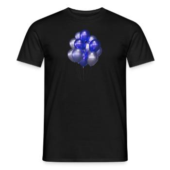 ballons,blaue ballons,geburtstag,silber - Männer T-Shirt - Schwarz - Vorne - AI Model Male 178 light (178cm)