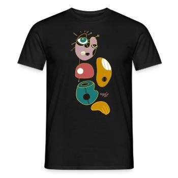Abstrakte Augenwesen - Männer T-Shirt - Schwarz - Vorne - AI Model Male 178 light (178cm)